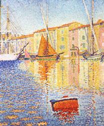Paul Signac The Red Buoy Norge oil painting art